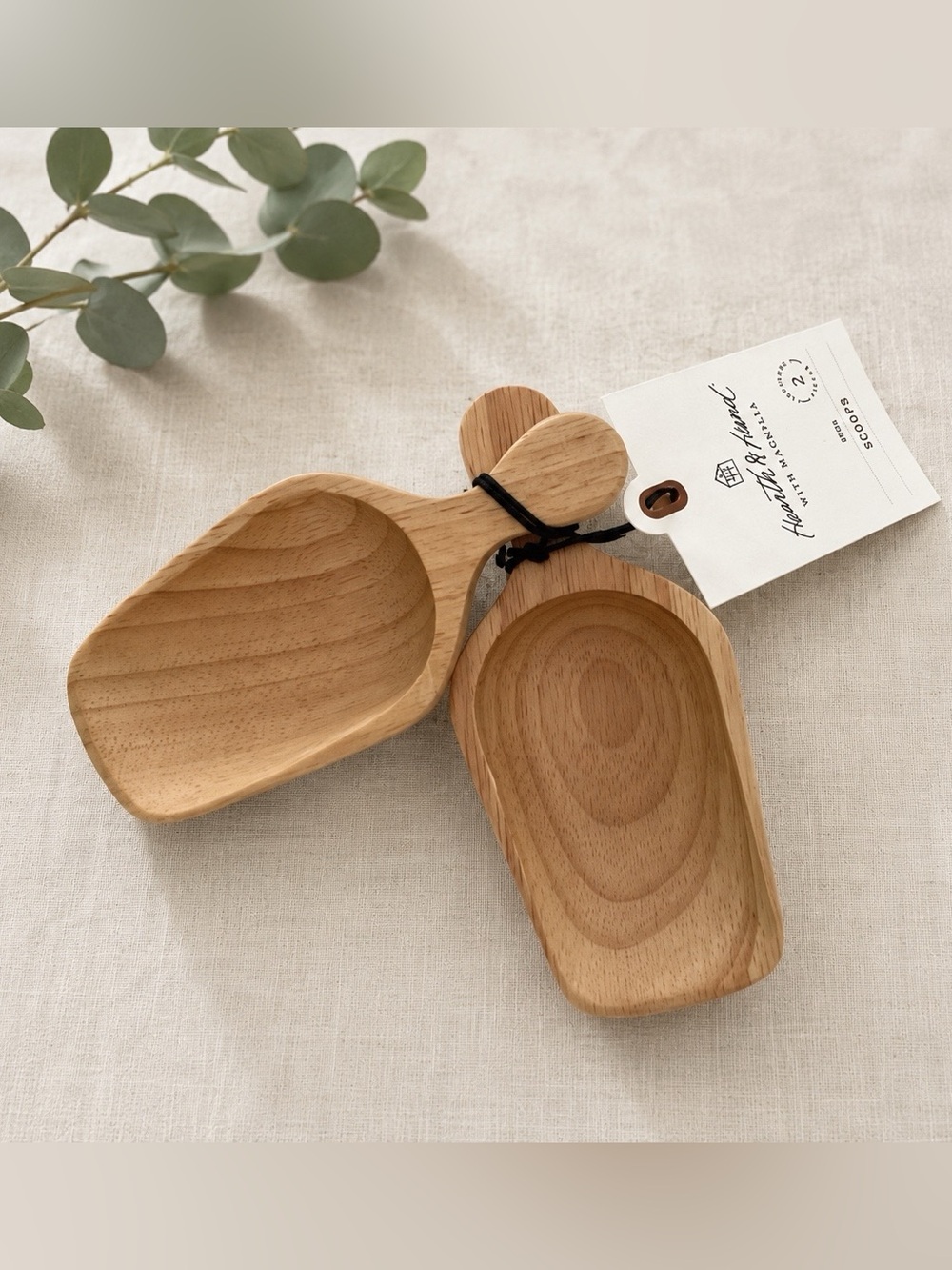 Hearth & Hand with Magnolia TWO Wooden Scoops for Kitchen or Laundry NEW W/ TAGS